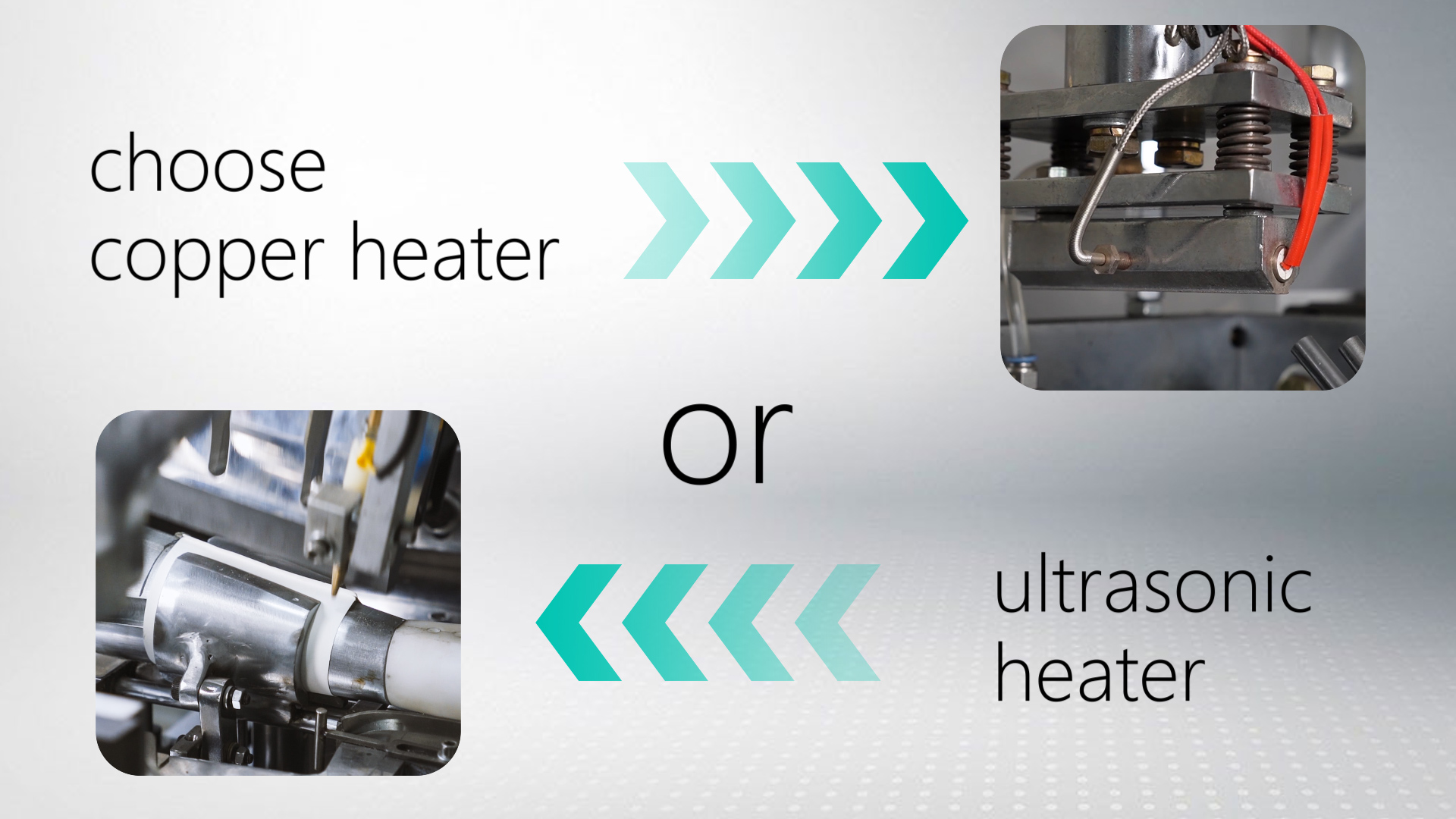 In which case of paper cup machine choose copper strip heating or ultrasonic heating?