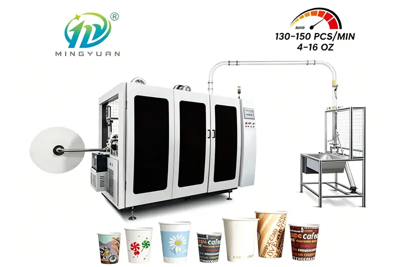 high-speed double rotary system during disposable cup forming production
