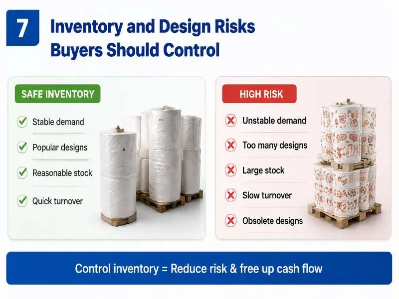 Paper cup buyer inventory & design risk control guide, safe VS high-risk stock comparison with raw paper roll images